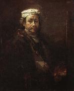 Rembrandt van rijn Easel in front of a self-portrait oil painting on canvas